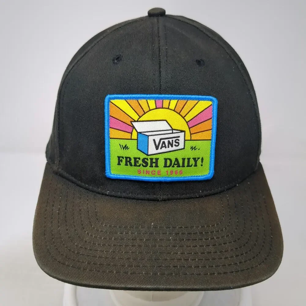 Vans Snapback Black One Size Fresh Daily Patch Green Underbrim Baseball Hat